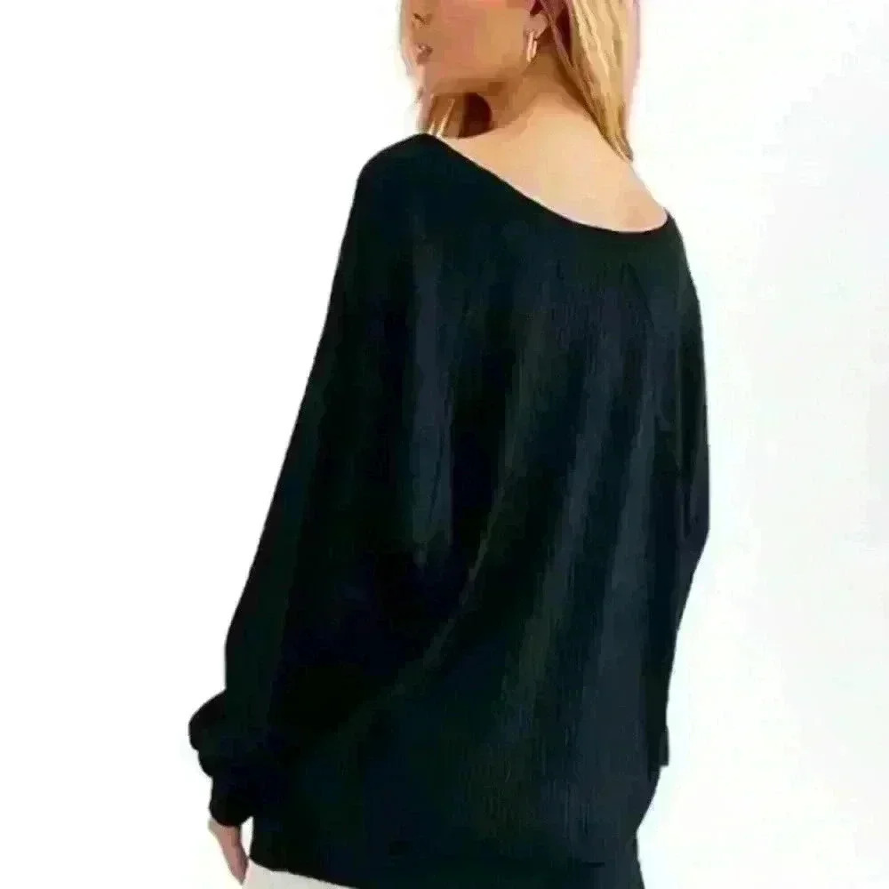 Free People Santa Clara Thermal Black NWT MSRP $78 - Picture 3 of 9